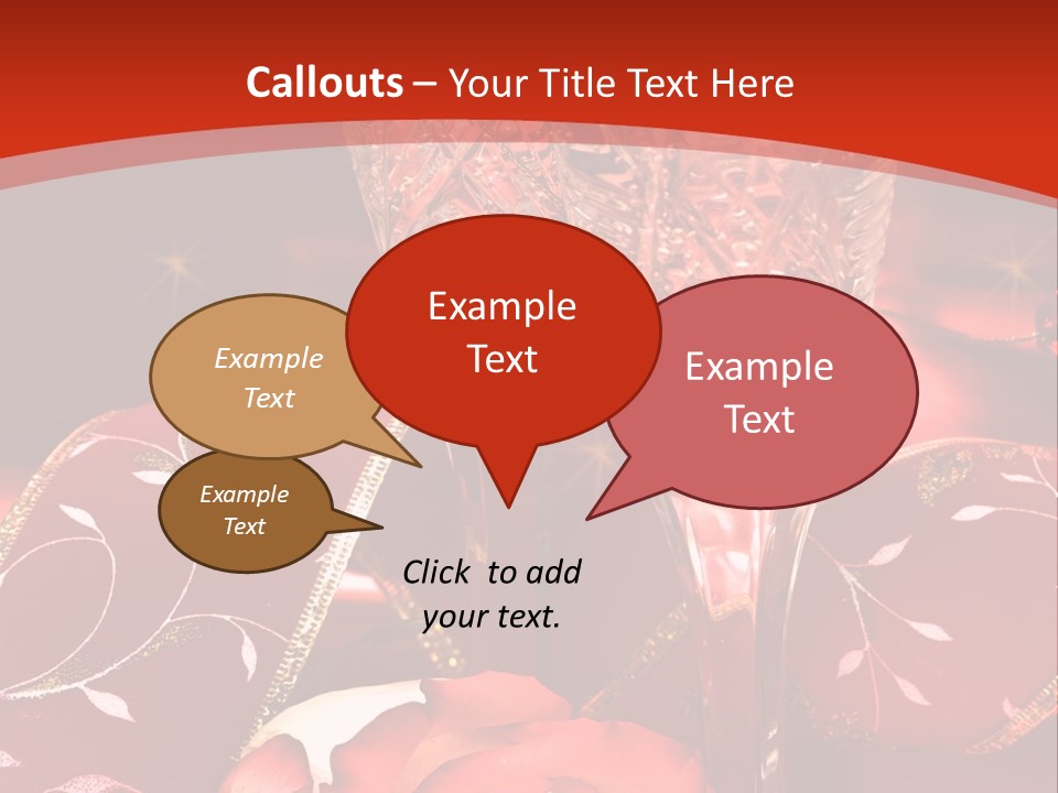 Celebration Table, Rose And Glasses With Champagne PowerPoint Template
