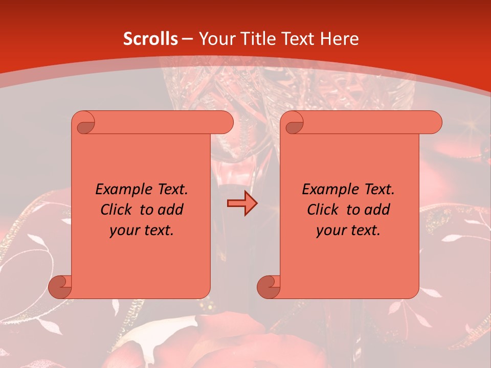 Celebration Table, Rose And Glasses With Champagne PowerPoint Template