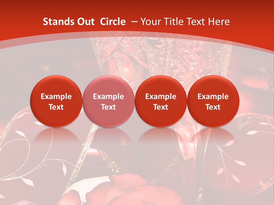 Celebration Table, Rose And Glasses With Champagne PowerPoint Template