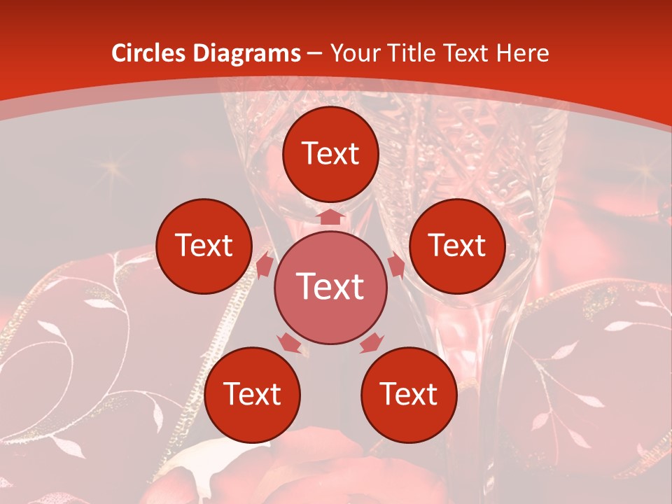 Celebration Table, Rose And Glasses With Champagne PowerPoint Template