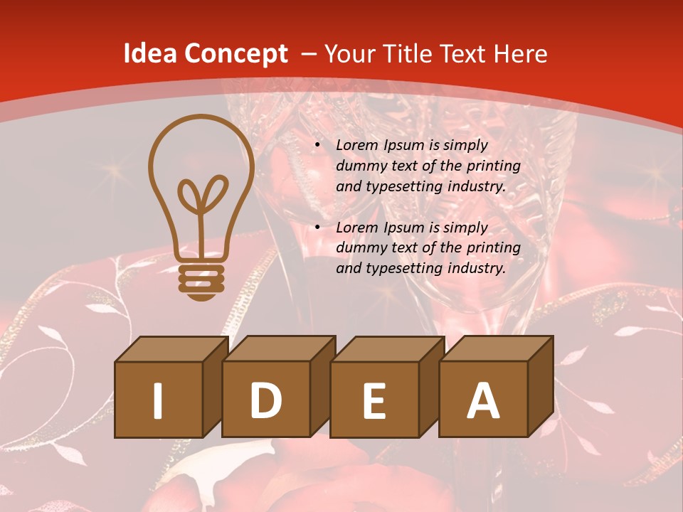 Celebration Table, Rose And Glasses With Champagne PowerPoint Template