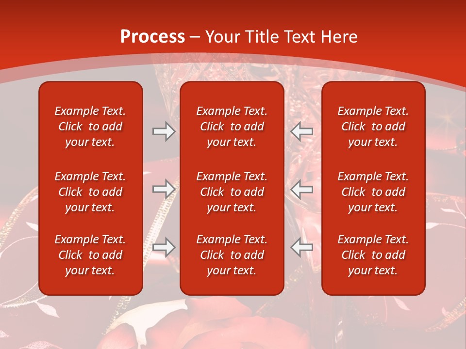 Celebration Table, Rose And Glasses With Champagne PowerPoint Template