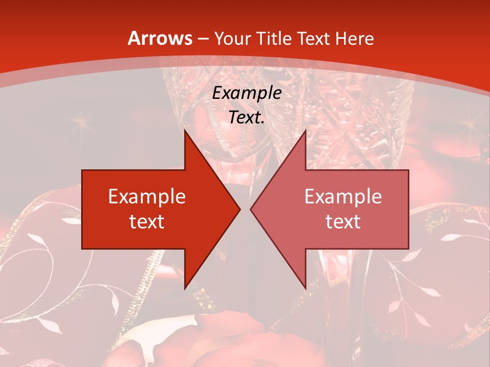 Celebration Table, Rose And Glasses With Champagne PowerPoint Template