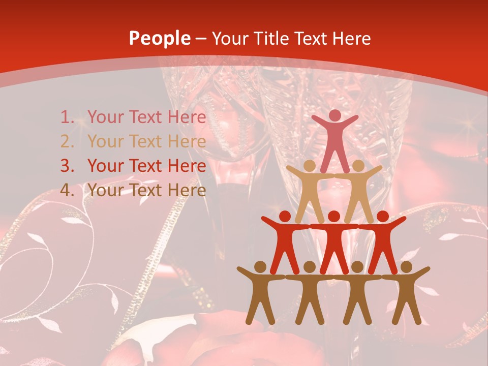 Celebration Table, Rose And Glasses With Champagne PowerPoint Template