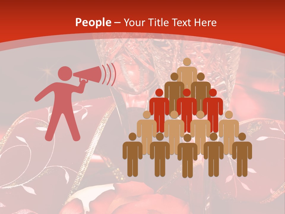 Celebration Table, Rose And Glasses With Champagne PowerPoint Template