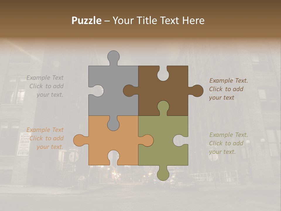 Manhattan Bridge,View From Washington Street , New York,United States Of America PowerPoint Template