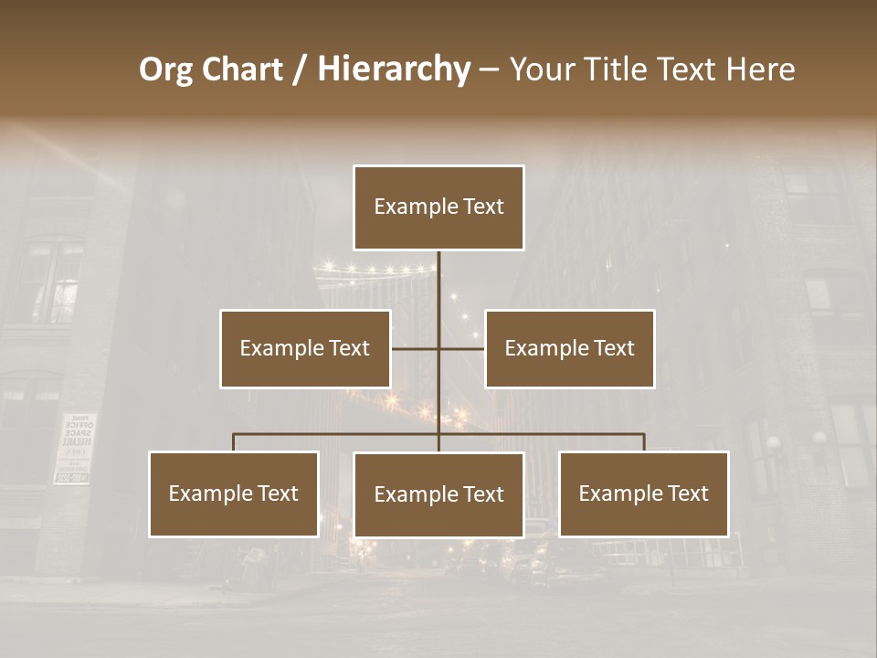 Manhattan Bridge,View From Washington Street , New York,United States Of America PowerPoint Template
