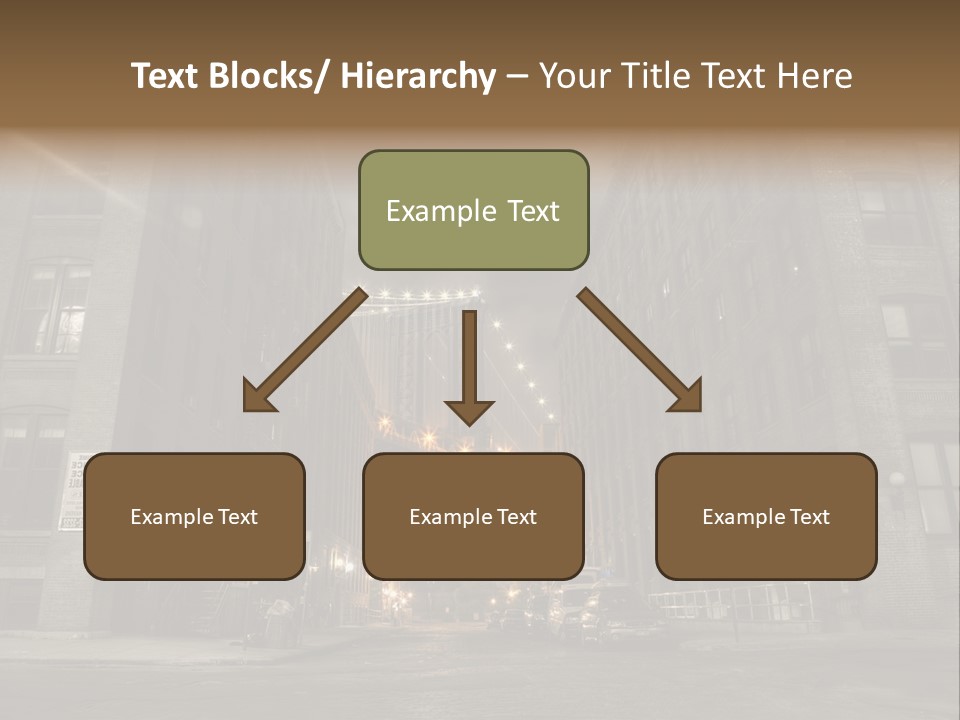 Manhattan Bridge,View From Washington Street , New York,United States Of America PowerPoint Template