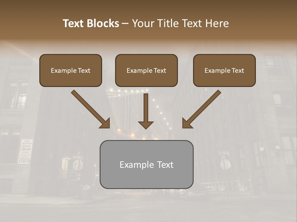 Manhattan Bridge,View From Washington Street , New York,United States Of America PowerPoint Template