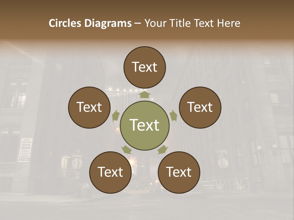 Manhattan Bridge,View From Washington Street , New York,United States Of America PowerPoint Template