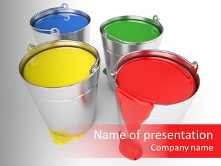 Buckets With A Paint PowerPoint Template
