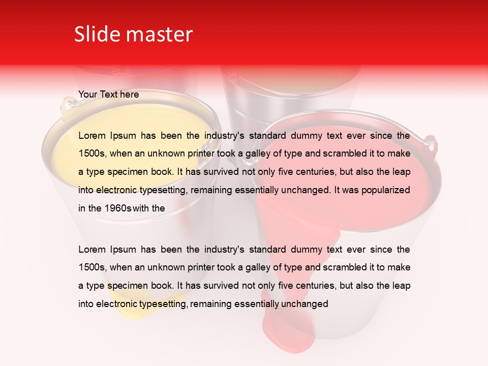 Buckets With A Paint PowerPoint Template