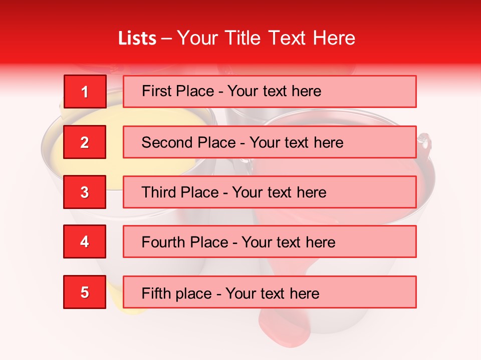 Buckets With A Paint PowerPoint Template