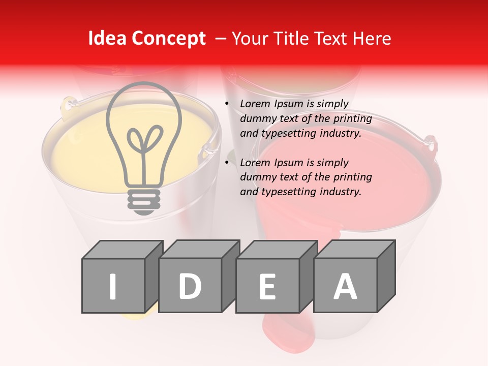 Buckets With A Paint PowerPoint Template