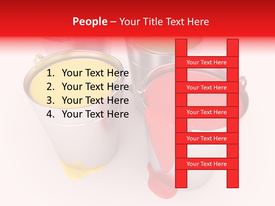 Buckets With A Paint PowerPoint Template