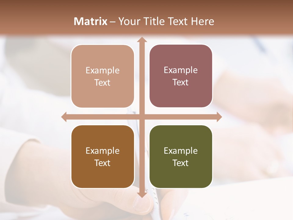 Business People Sitting In A Row And Writing Notes. Close-Up Of Writing Hands. Browse My Portfolio For Horizontal Version. PowerPoint Template