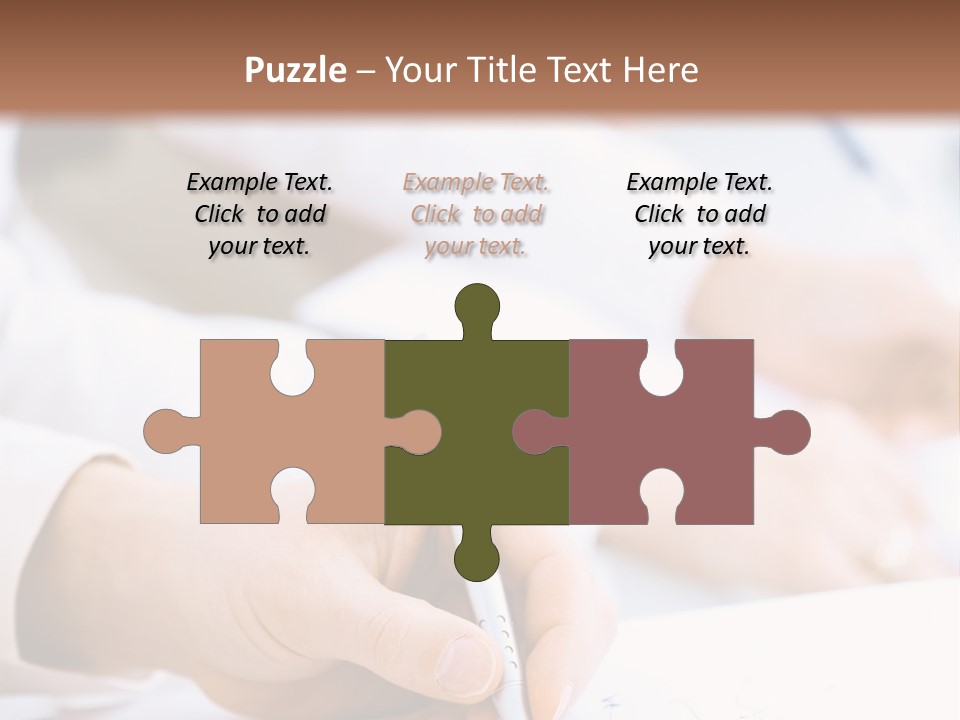 Business People Sitting In A Row And Writing Notes. Close-Up Of Writing Hands. Browse My Portfolio For Horizontal Version. PowerPoint Template