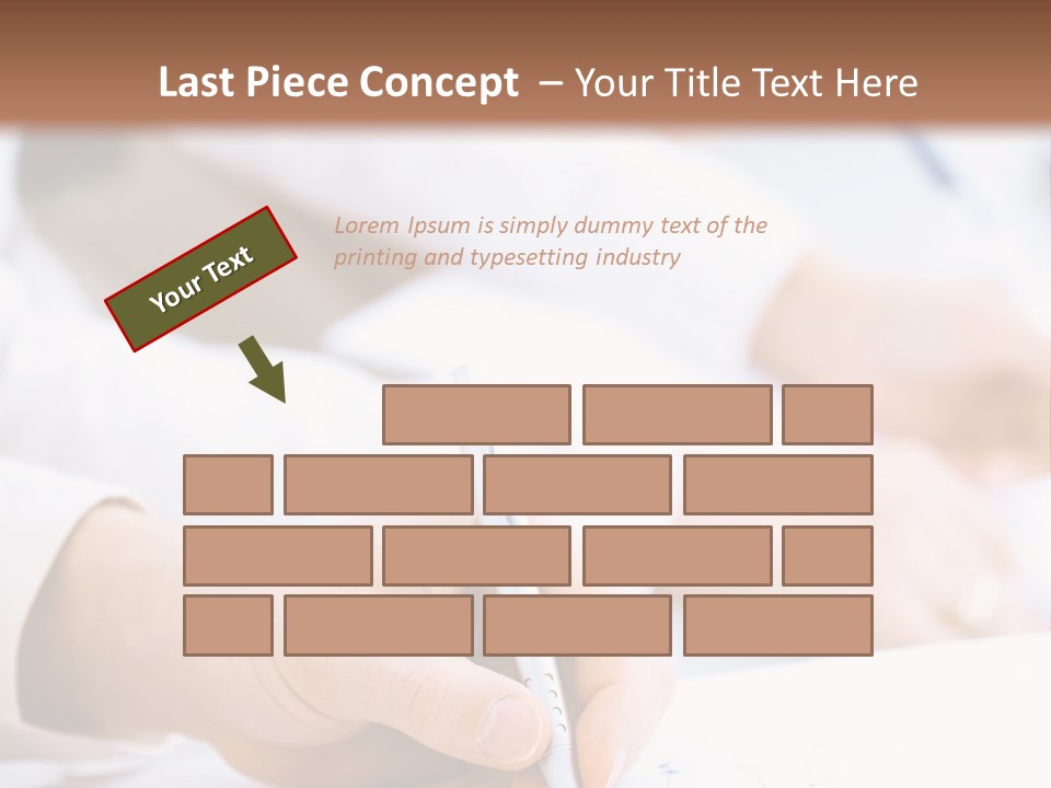 Business People Sitting In A Row And Writing Notes. Close-Up Of Writing Hands. Browse My Portfolio For Horizontal Version. PowerPoint Template