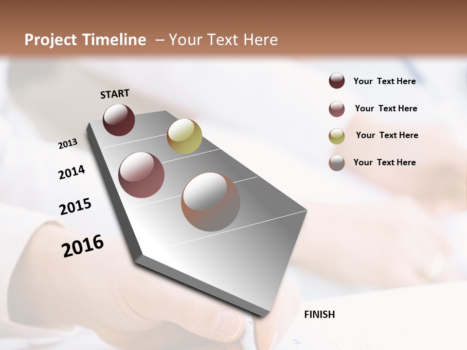 Business People Sitting In A Row And Writing Notes. Close-Up Of Writing Hands. Browse My Portfolio For Horizontal Version. PowerPoint Template