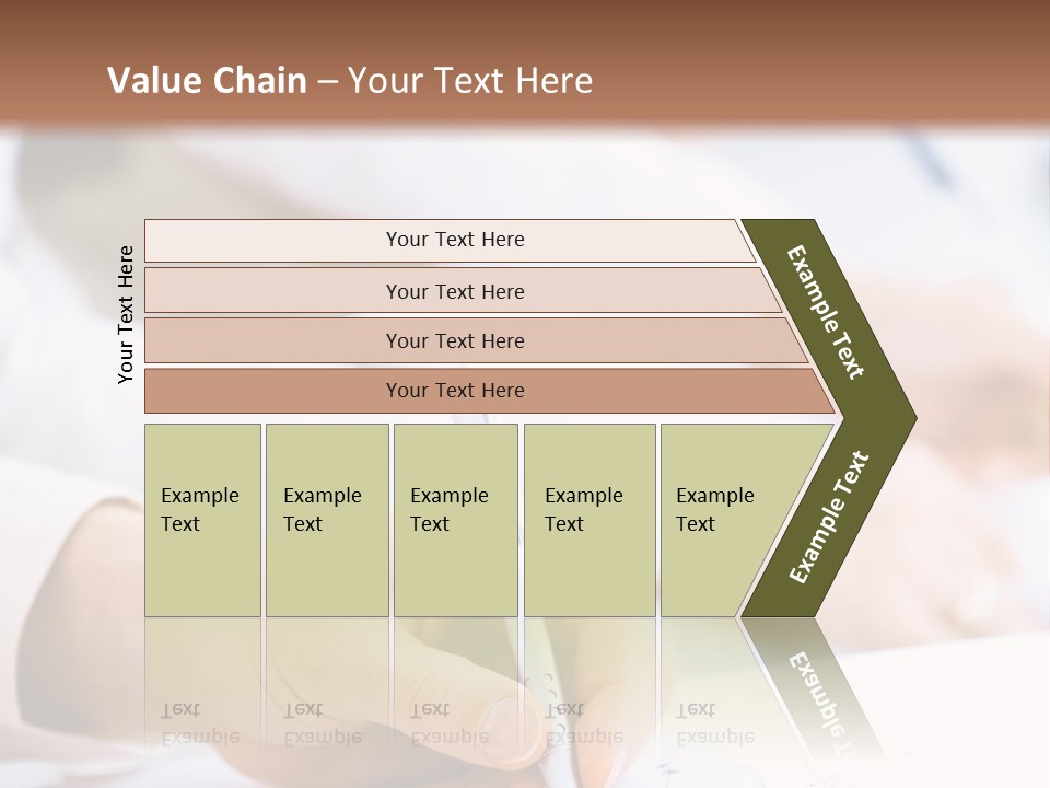 Business People Sitting In A Row And Writing Notes. Close-Up Of Writing Hands. Browse My Portfolio For Horizontal Version. PowerPoint Template