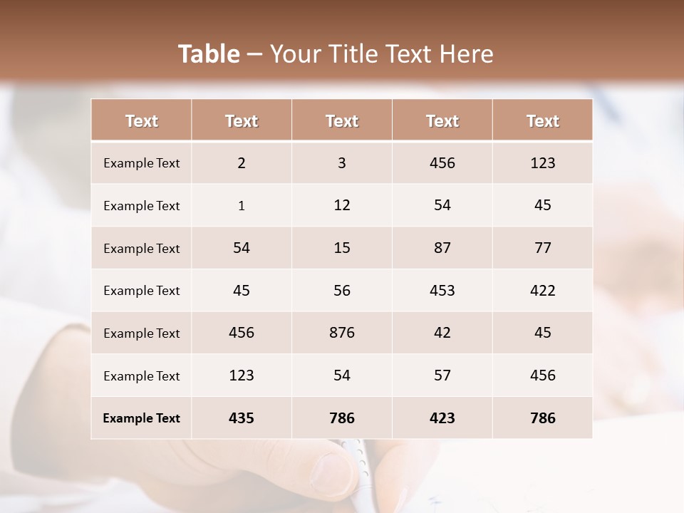 Business People Sitting In A Row And Writing Notes. Close-Up Of Writing Hands. Browse My Portfolio For Horizontal Version. PowerPoint Template