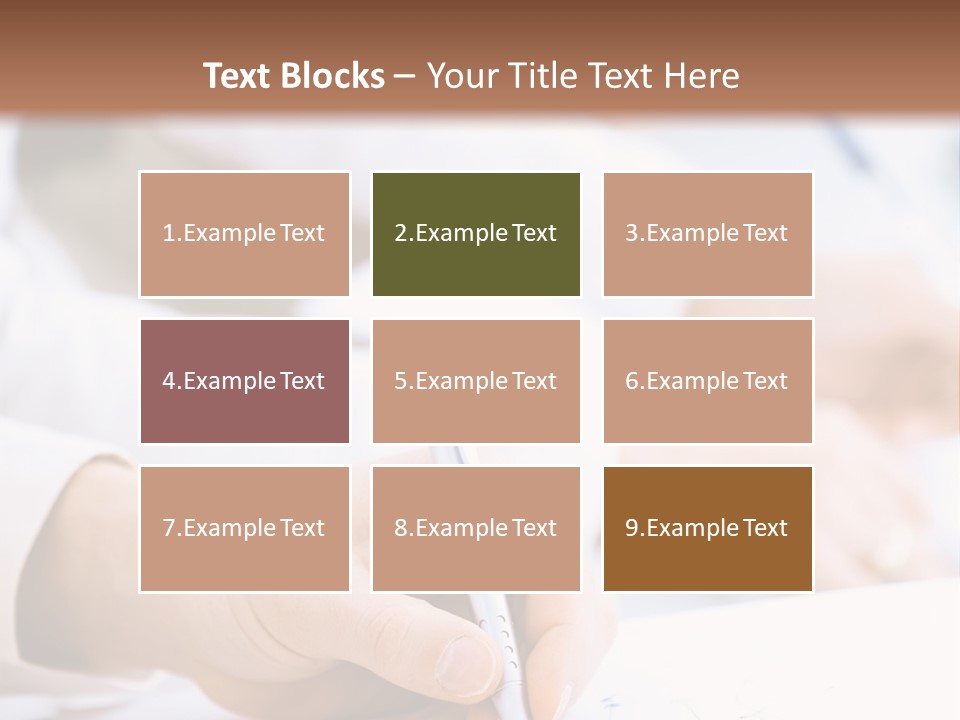 Business People Sitting In A Row And Writing Notes. Close-Up Of Writing Hands. Browse My Portfolio For Horizontal Version. PowerPoint Template