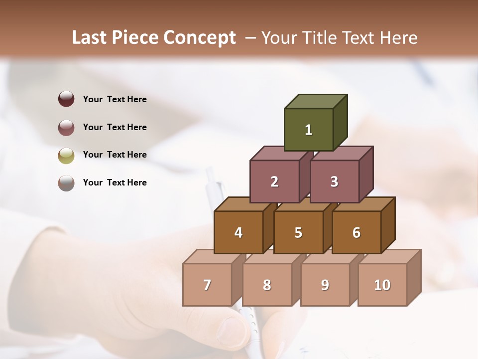 Business People Sitting In A Row And Writing Notes. Close-Up Of Writing Hands. Browse My Portfolio For Horizontal Version. PowerPoint Template