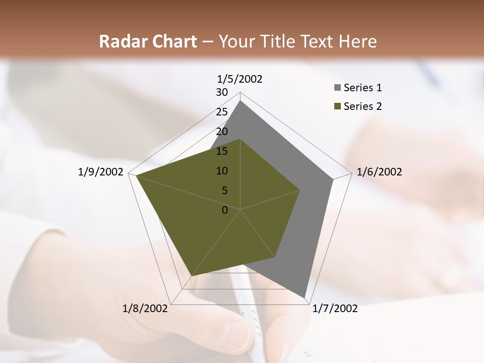 Business People Sitting In A Row And Writing Notes. Close-Up Of Writing Hands. Browse My Portfolio For Horizontal Version. PowerPoint Template