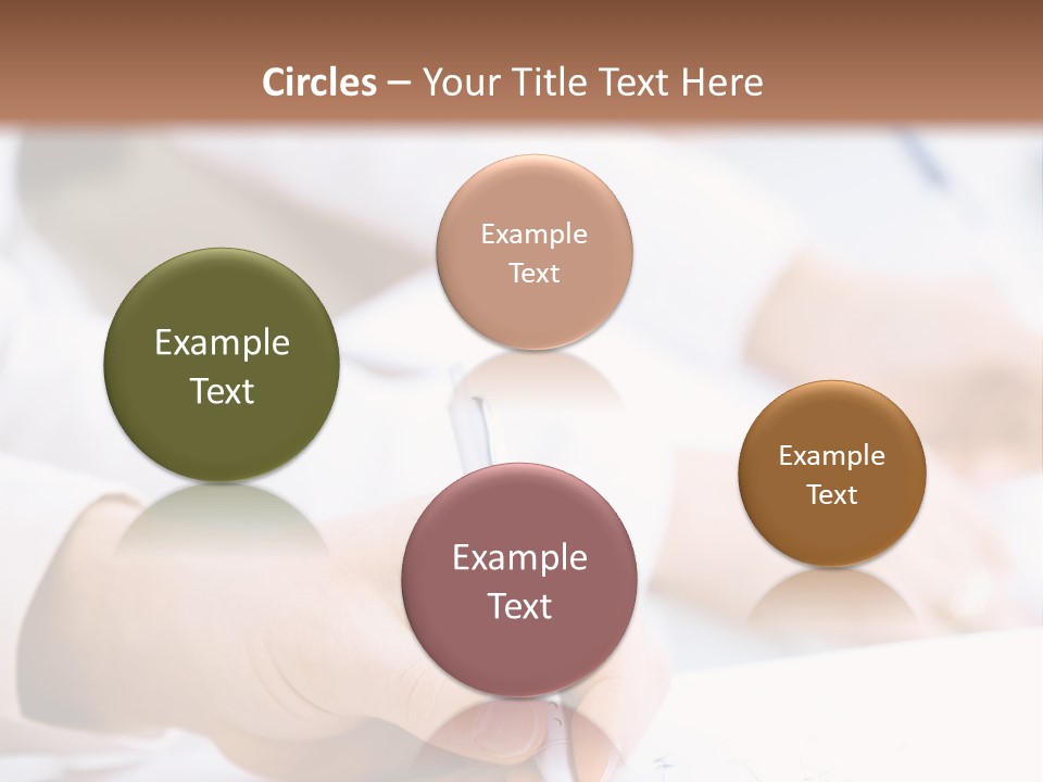 Business People Sitting In A Row And Writing Notes. Close-Up Of Writing Hands. Browse My Portfolio For Horizontal Version. PowerPoint Template