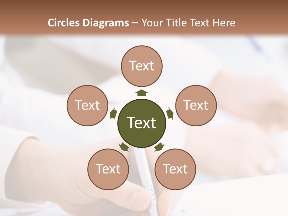 Business People Sitting In A Row And Writing Notes. Close-Up Of Writing Hands. Browse My Portfolio For Horizontal Version. PowerPoint Template