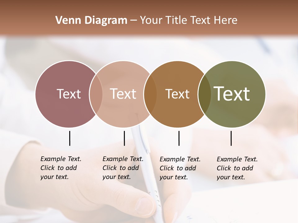 Business People Sitting In A Row And Writing Notes. Close-Up Of Writing Hands. Browse My Portfolio For Horizontal Version. PowerPoint Template
