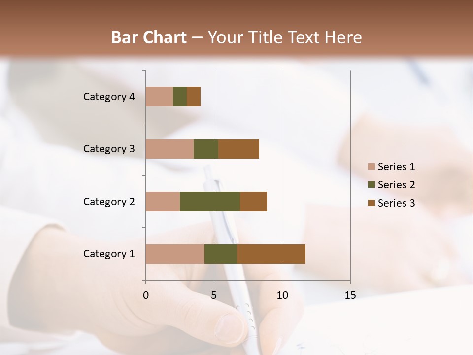Business People Sitting In A Row And Writing Notes. Close-Up Of Writing Hands. Browse My Portfolio For Horizontal Version. PowerPoint Template