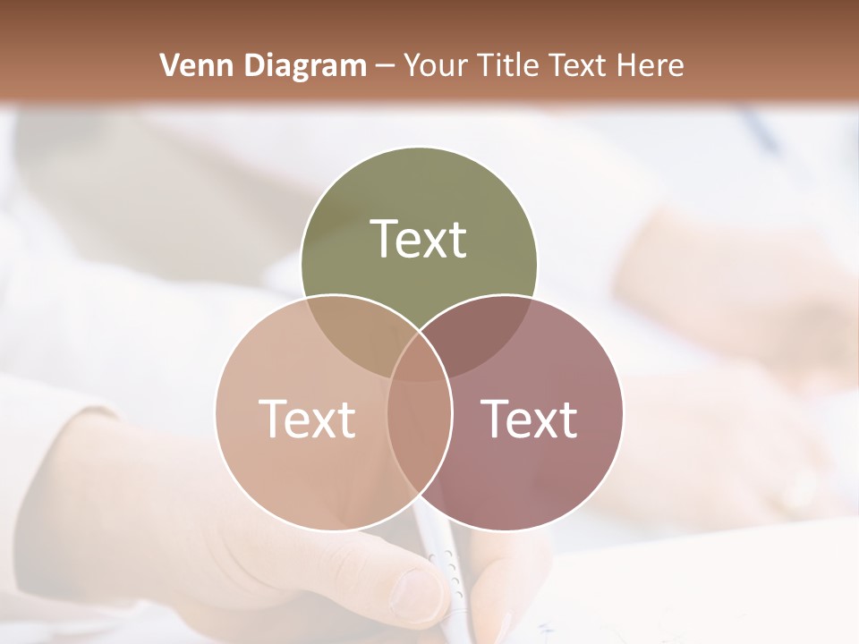 Business People Sitting In A Row And Writing Notes. Close-Up Of Writing Hands. Browse My Portfolio For Horizontal Version. PowerPoint Template