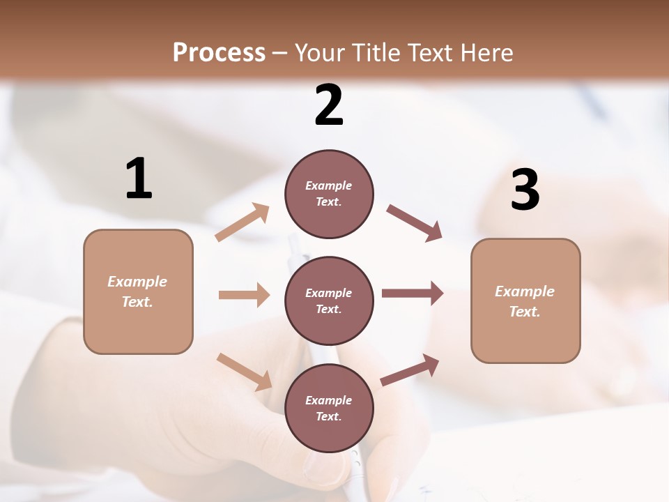 Business People Sitting In A Row And Writing Notes. Close-Up Of Writing Hands. Browse My Portfolio For Horizontal Version. PowerPoint Template