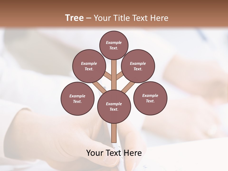 Business People Sitting In A Row And Writing Notes. Close-Up Of Writing Hands. Browse My Portfolio For Horizontal Version. PowerPoint Template