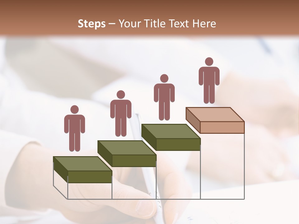 Business People Sitting In A Row And Writing Notes. Close-Up Of Writing Hands. Browse My Portfolio For Horizontal Version. PowerPoint Template