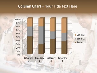 Five Business Colleagues Sitting Around Table And Working Together, Looking At Camera, Smiling. PowerPoint Template