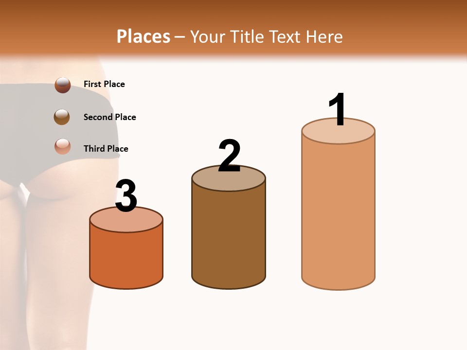 Back And Ass Of Beautiful Woman Isolated On White With A Lot Of Copy-Space PowerPoint Template