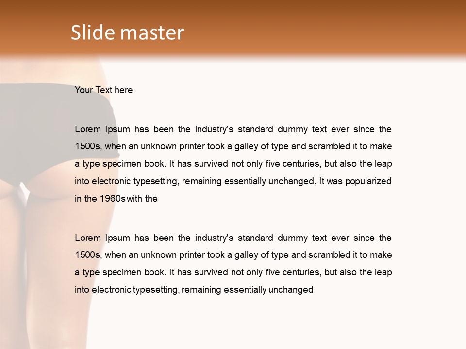 Back And Ass Of Beautiful Woman Isolated On White With A Lot Of Copy-Space PowerPoint Template