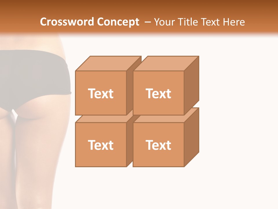 Back And Ass Of Beautiful Woman Isolated On White With A Lot Of Copy-Space PowerPoint Template