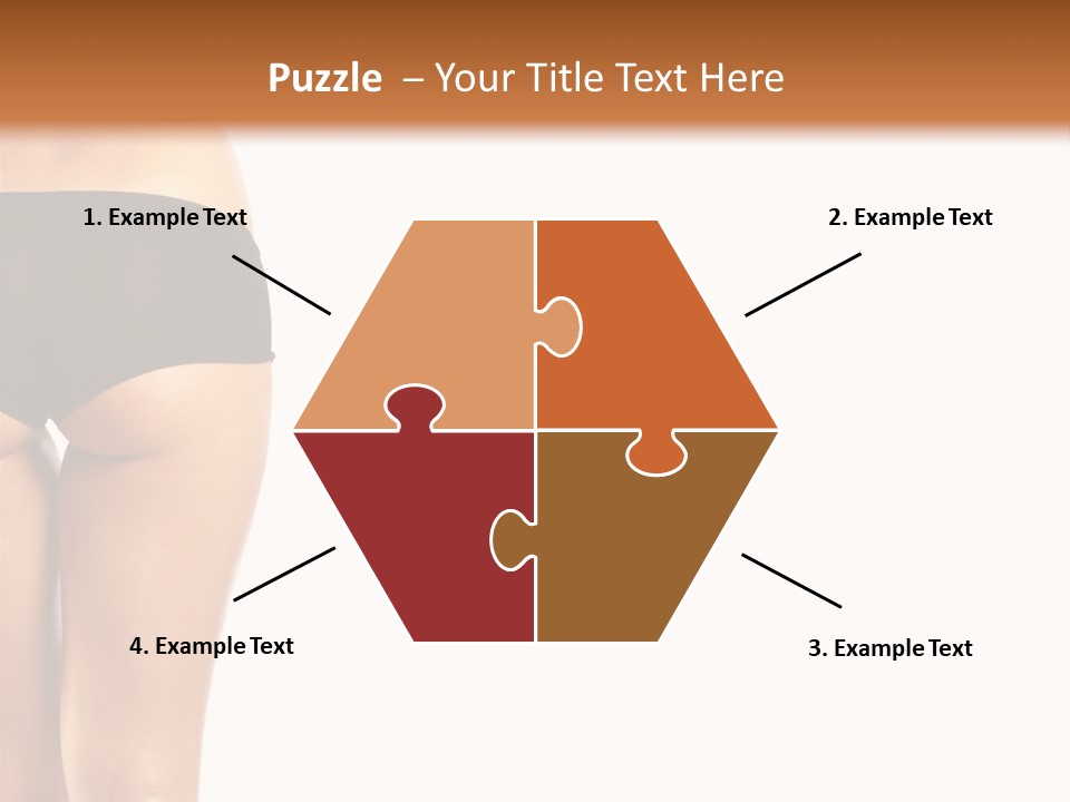 Back And Ass Of Beautiful Woman Isolated On White With A Lot Of Copy-Space PowerPoint Template