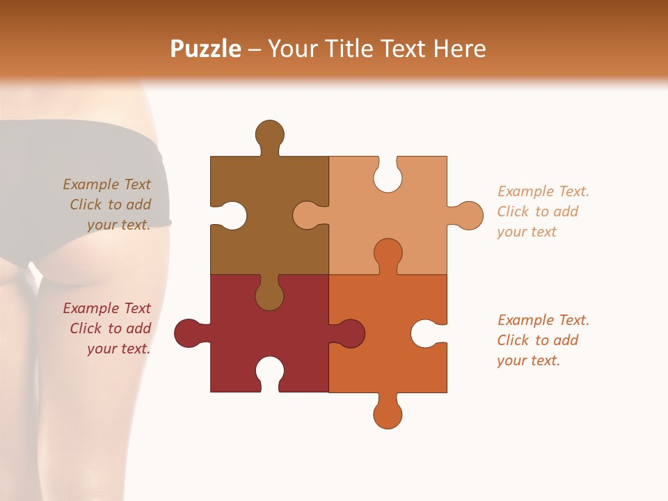 Back And Ass Of Beautiful Woman Isolated On White With A Lot Of Copy-Space PowerPoint Template