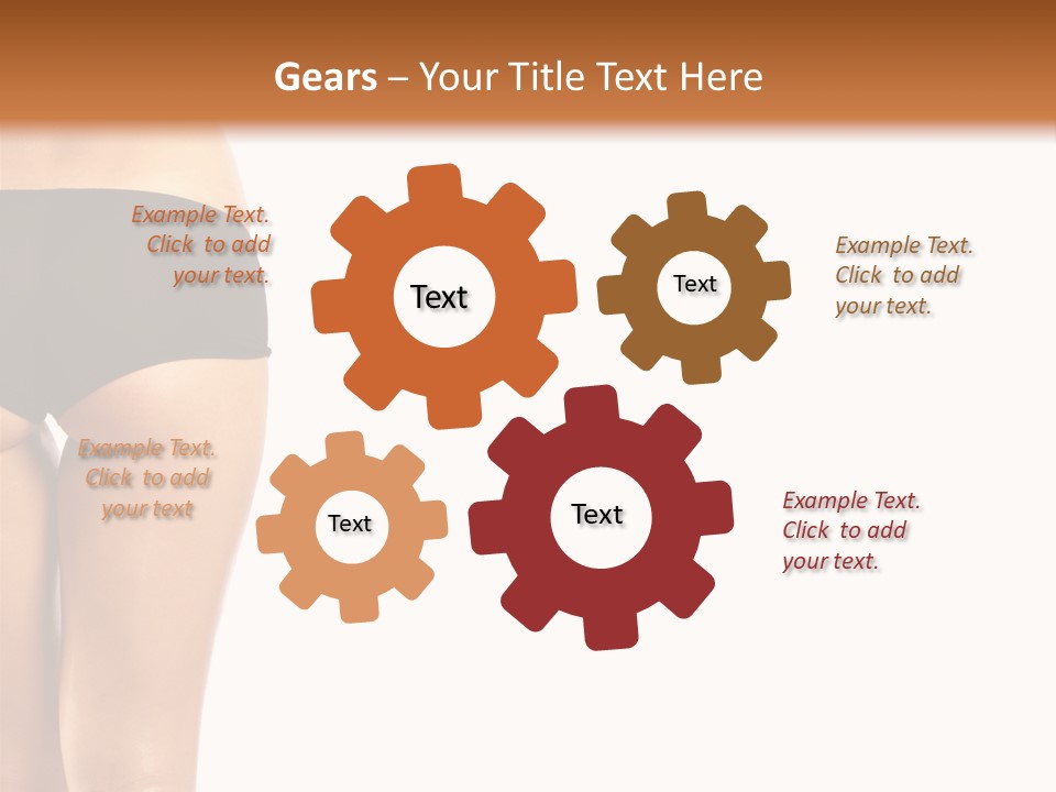 Back And Ass Of Beautiful Woman Isolated On White With A Lot Of Copy-Space PowerPoint Template