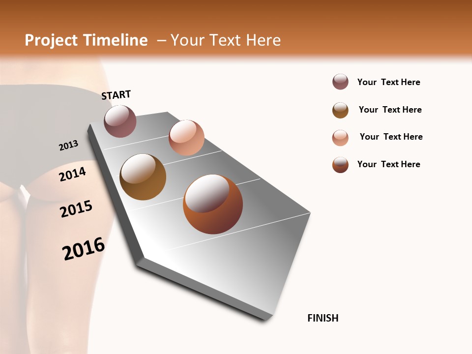 Back And Ass Of Beautiful Woman Isolated On White With A Lot Of Copy-Space PowerPoint Template