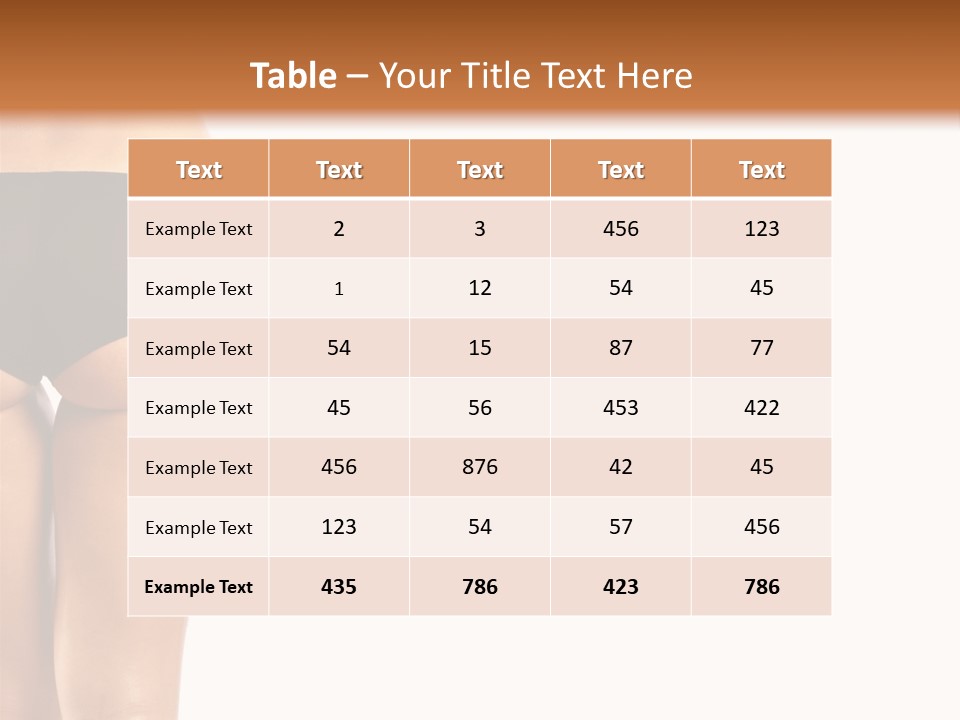 Back And Ass Of Beautiful Woman Isolated On White With A Lot Of Copy-Space PowerPoint Template