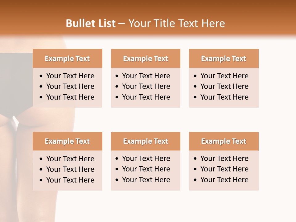 Back And Ass Of Beautiful Woman Isolated On White With A Lot Of Copy-Space PowerPoint Template