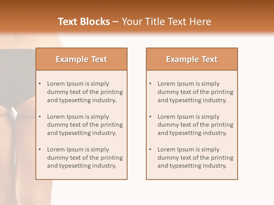 Back And Ass Of Beautiful Woman Isolated On White With A Lot Of Copy-Space PowerPoint Template