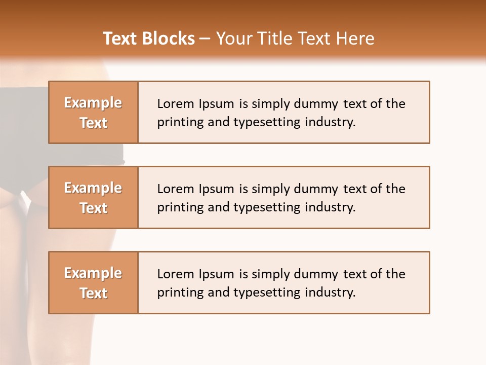 Back And Ass Of Beautiful Woman Isolated On White With A Lot Of Copy-Space PowerPoint Template