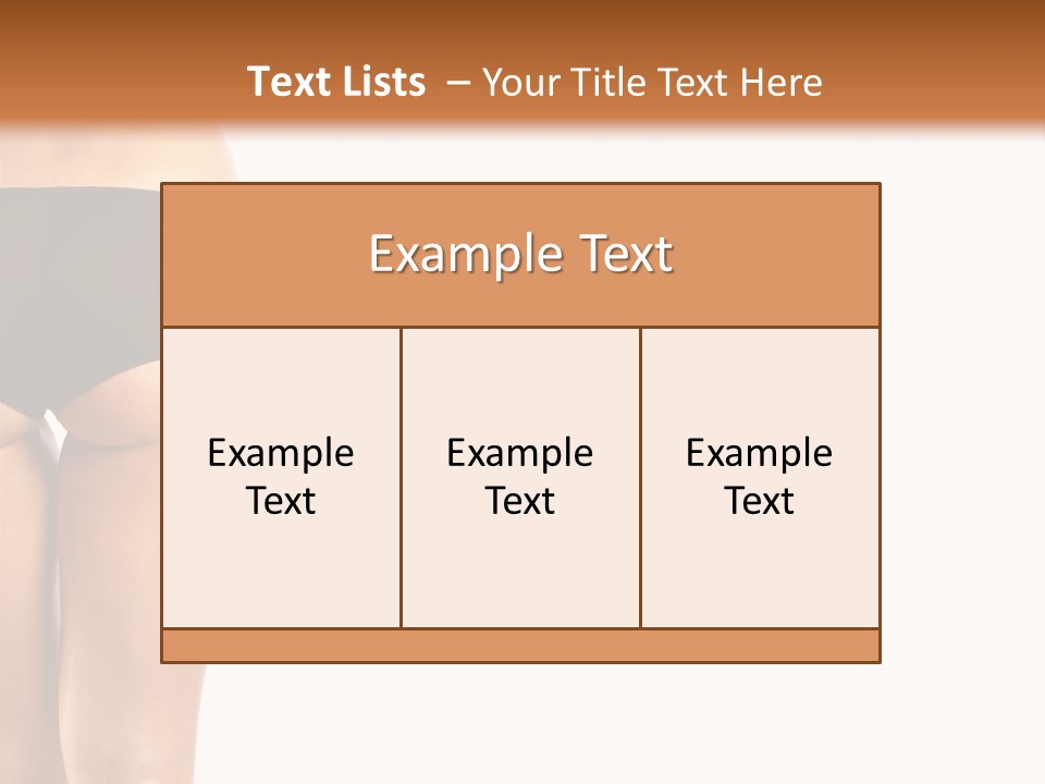 Back And Ass Of Beautiful Woman Isolated On White With A Lot Of Copy-Space PowerPoint Template