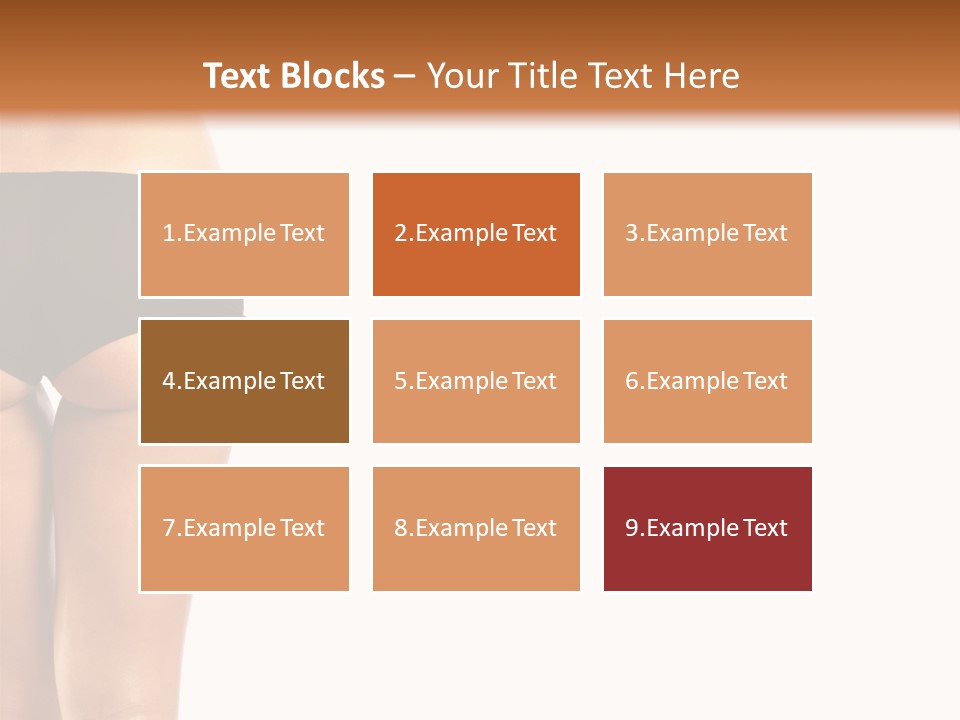 Back And Ass Of Beautiful Woman Isolated On White With A Lot Of Copy-Space PowerPoint Template